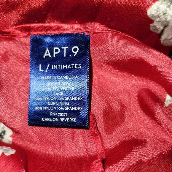 Apt. 9 Red Black Lace Mini Nightgown - Picture 4 of 4